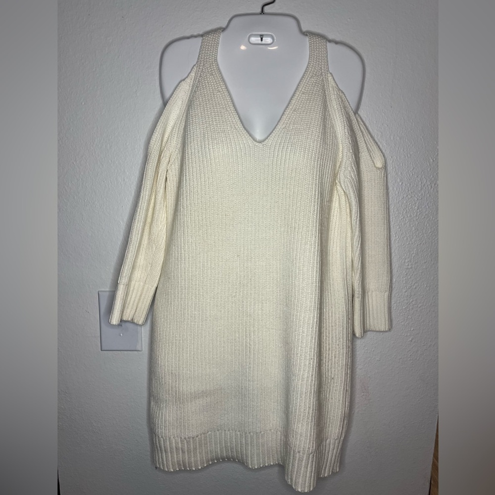 Boston Proper Cold Shoulder Sweater Dress 🤍 | Size XS